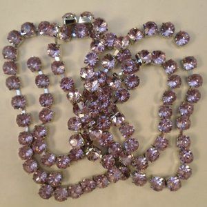 PINK FACETED RHINESTONE SQUARE CHAIN STRAND 100ct